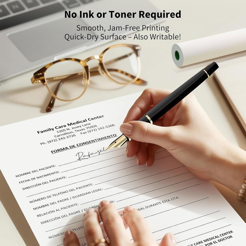 Gloryang Thermal Printer Paper 8.5''x11'' US Letter Size, 4 rolls, 100 sheets, Thermal Paper Quick-Dry, Advanced Clear Printing, Compatible with & JADENS PD-A4 Thermal Printer - Image 3